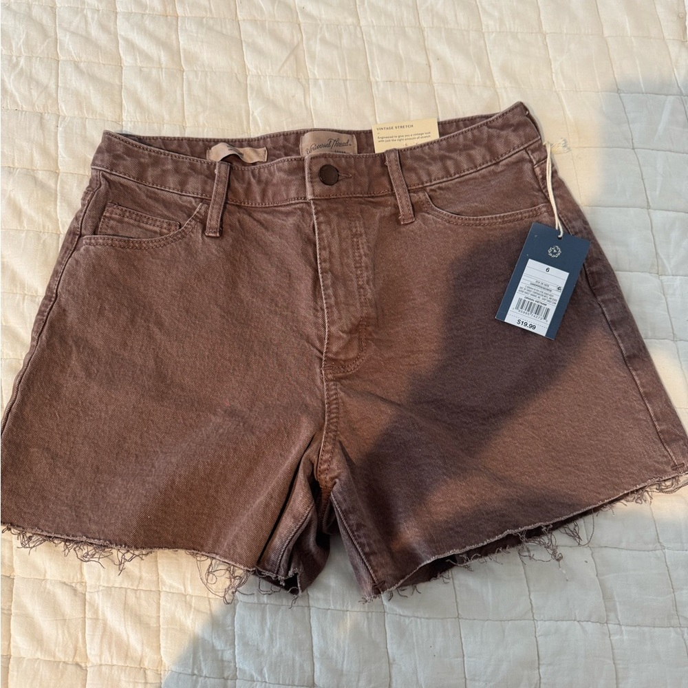 Women's Brown Denim Shorts